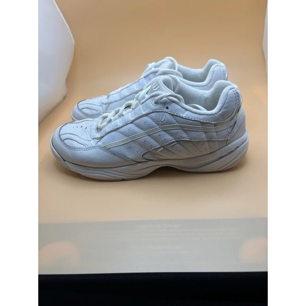 Wilson White Leather Tennis Shoes Low Top Athletic Sneakers Mens Size 7.5